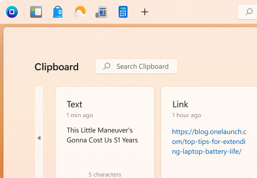 Clipboard history feature